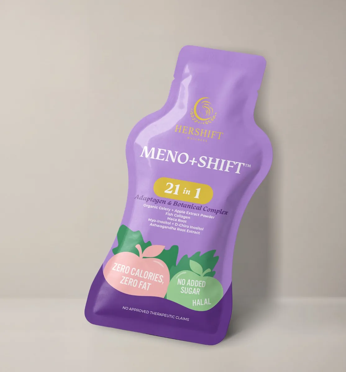 Meno+Shift sachet packaging