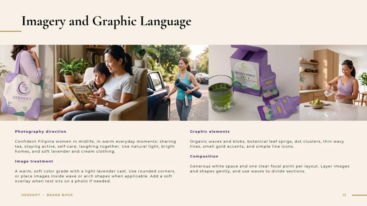 HerShift imagery and graphic language