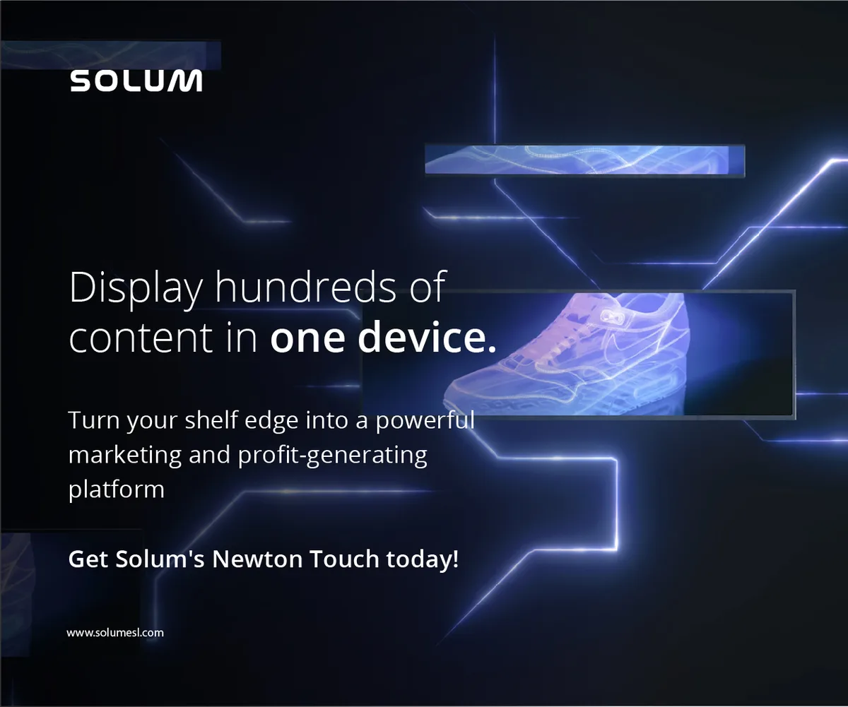 Newton Touch display ad, &ldquo;Display hundreds of content in one device&rdquo;